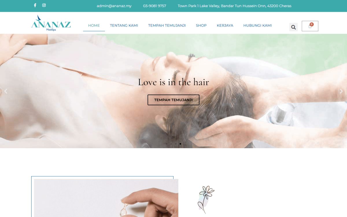 Ananaz MediSpa website preview