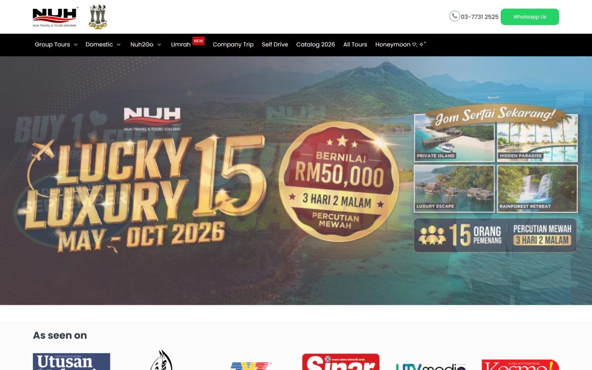 Nuh Travel & Tours website preview